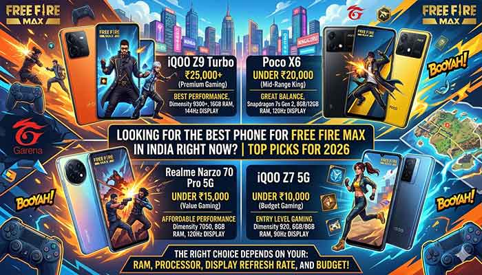 Best Phone for Free Fire MAX in India 2026 — Smooth Gameplay Guaranteed